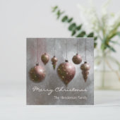 Custom Hanging Christmas Baubles Copper on Silver (Stehend Vorderseite)