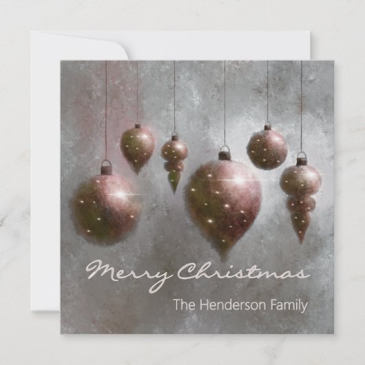 Custom Hanging Christmas Baubles Copper on Silver (Vorderseite)