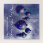 Custom Hanging Christmas Baubles dunkelblau - Puzzle (Horizontal)