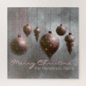 Custom Hanging Christmas Baubles Kupfer Grau - Puzzle (Vertikal)