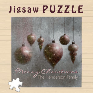 Custom Hanging Christmas Baubles Kupfer Grau - Puzzle
