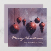 Custom Hanging Christmas Baubles Red on Violet - (Vorne/Hinten)
