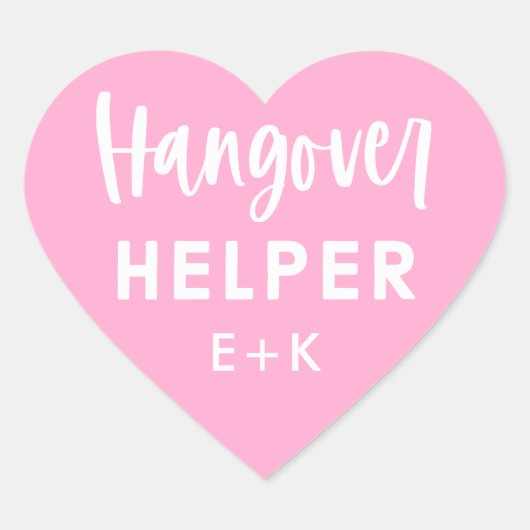 Custom Hangover Helper Wedding Erholung Kit Herz-Aufkleber (Vorderseite)