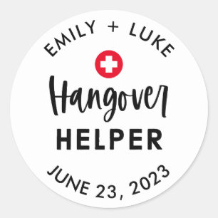 Custom Hangover Helper Wedding Erholung Kit Runder Aufkleber
