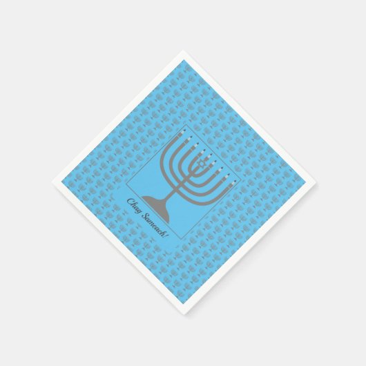 Custom Hanukkah | MENORAH Paper Serviette (Ecke)