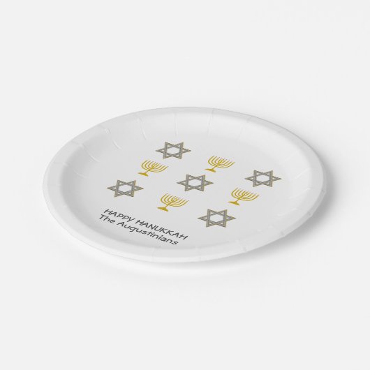 Custom Hanukkah Pappteller (Schrägansicht)