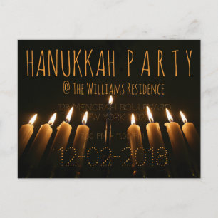 Custom Hanukkah Party Einladung Menorah Candle