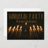 Custom Hanukkah Party Einladung Menorah Candle (Vorne/Hinten)