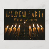 Custom Hanukkah Party Einladung Menorah Candle (Vorderseite)