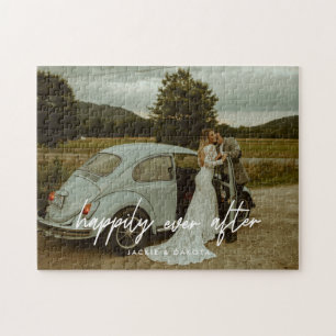 Custom "Happiey ever After" Wedding Couple Foto Puzzle