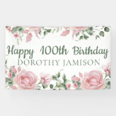 Custom Happy 100. Geburtstag Floral Banner (Horizontal)