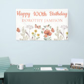 Custom Happy 100. Geburtstag Wildblumen Banner (Messeveranstaltung)