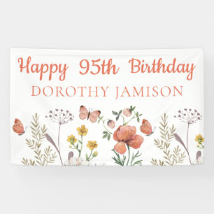 Custom Happy 100. Geburtstag Wildblumen Banner
