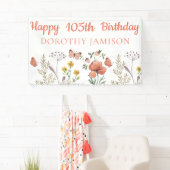 Custom Happy 105. Geburtstag Wildblumen Banner (Insitu)