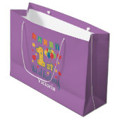 Custom Happy 1. Geburtstag Große Geschenktasche Geschenktüte (Vorderseite Schrägansicht)