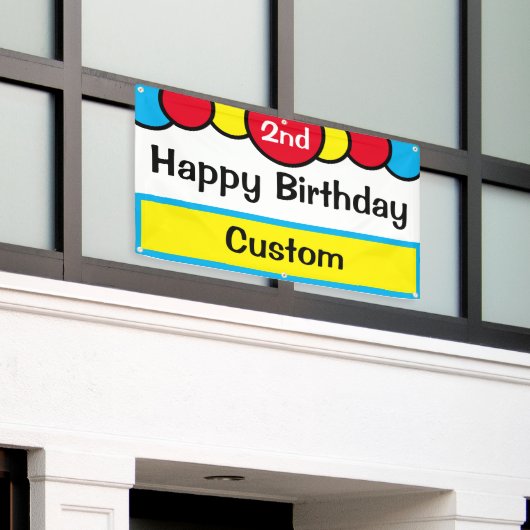 Custom Happy 2. Geburtstag Banner (Äußeres Gebäude)