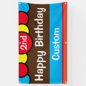 Custom Happy 2. Geburtstag Banner (Vertikal)