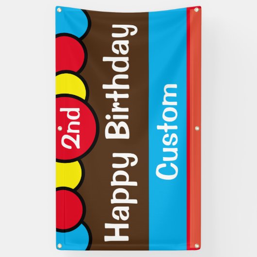 Custom Happy 2. Geburtstag Banner (Vertikal)