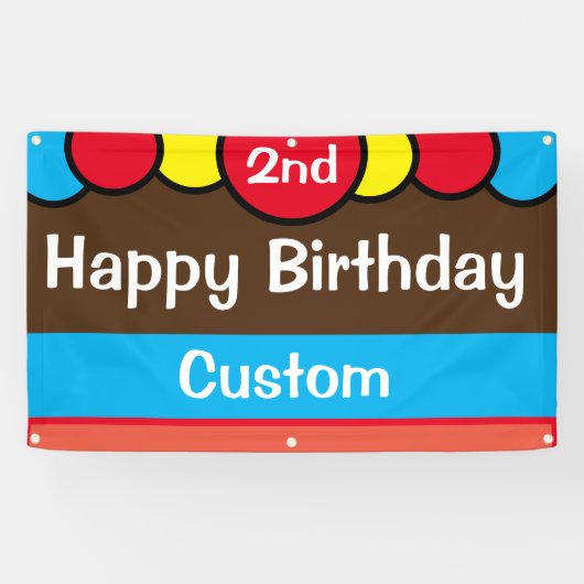 Custom Happy 2. Geburtstag Banner (Horizontal)
