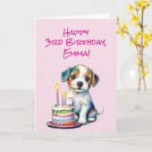 Custom Happy 3. Geburtstag Herzlichen Glückwunsch, Karte (Gelbe Blume)