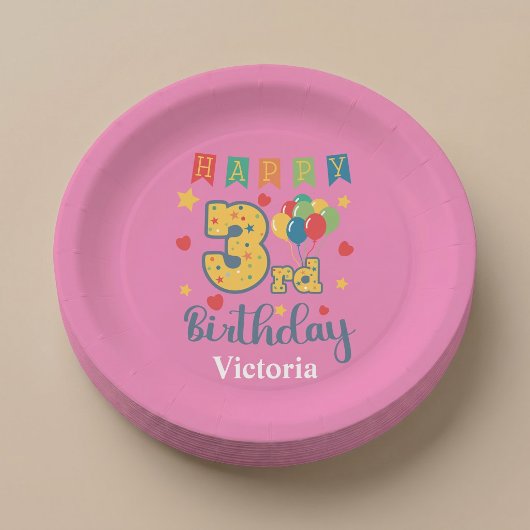 Custom Happy 3. Geburtstag Party Paper Teller