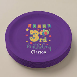 Custom Happy 3. Geburtstag Party Paper Teller