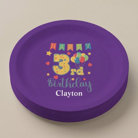 Custom Happy 3. Geburtstag Party Paper Teller