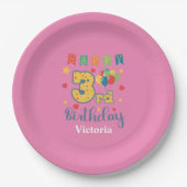 Custom Happy 3. Geburtstag Party Paper Teller (Vorderseite)