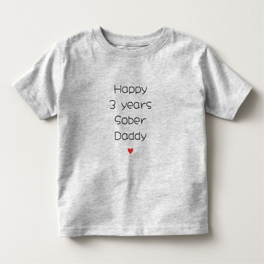 Custom Happy 3 Year Sobers Daddy Support, Minimal Kleinkind T-shirt (Vorderseite)