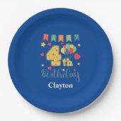 Custom Happy 4. Geburtstag Party Pappteller (Vorderseite)