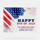 Custom Happy 4. Juli Parade Red White Blue Acrylschild (Vorderseite)