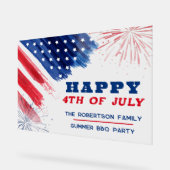Custom Happy 4. Juli Parade Red White Blue Acrylschild (Winkel)