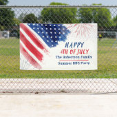 Custom Happy 4. Juli Parade Red White Blue Banner (Insitu)