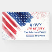 Custom Happy 4. Juli Parade Red White Blue Banner (Horizontal)