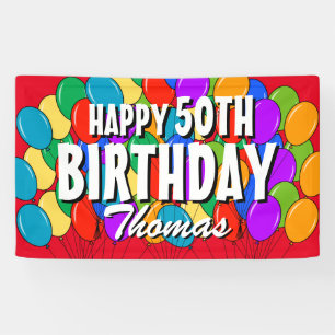 Custom Happy 50. Geburtstag Ballons Party Banner