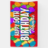 Custom Happy 50. Geburtstag Ballons Party Banner (Vertikal)
