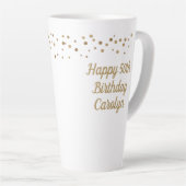 Custom Happy 50. Geburtstag Konfetti Gold Milchtasse (Rechte Ecke)
