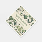 Custom Happy 60. Geburtstag Moderne grüne Wildblum Serviette (Ecke)