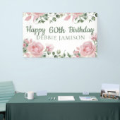 Custom Happy 60. Geburtstag Rose Floral Banner (Messeveranstaltung)