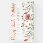 Custom Happy 65. Geburtstag Wildblumen Banner (Vertikal)