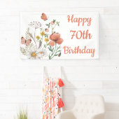 Custom Happy 70. Geburtstag Wildblumen Banner (Insitu)