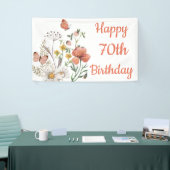 Custom Happy 70. Geburtstag Wildblumen Banner (Messeveranstaltung)