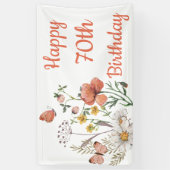 Custom Happy 70. Geburtstag Wildblumen Banner (Vertikal)