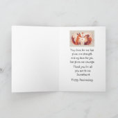Custom Happy Anniversary Sweetheart Niedlich Foxes Karte (Innenseite)