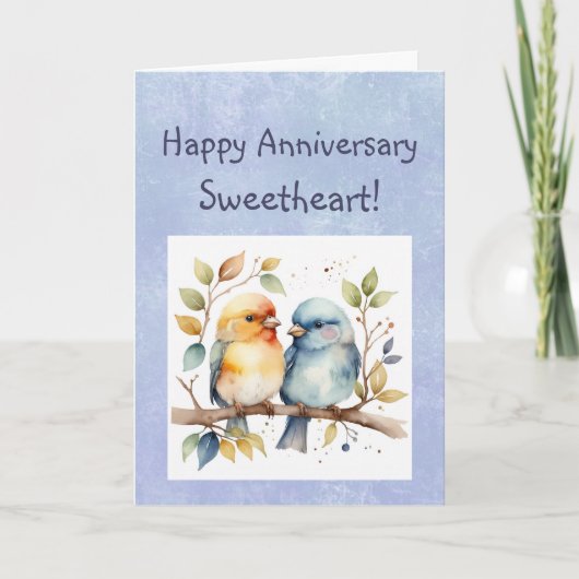 Custom Happy Anniversary Sweetheart Niedlich Loveb Karte (Vorderseite)