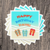 Custom Happy Birthday Beach Party Serviette