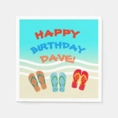 Custom Happy Birthday Beach Party Serviette (Vorderseite)