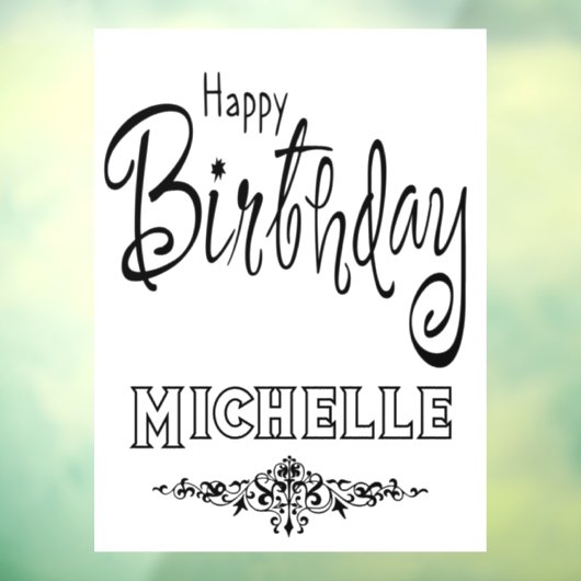 Custom Happy Birthday Black Schriftart Door Window Fensteraufkleber (Blatt 3)