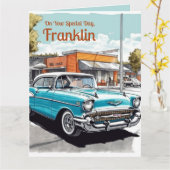 Custom Happy Birthday Boomer Classic Car Geburtsta Karte (Gelbe Blume)