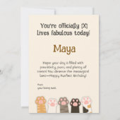 Custom Happy Birthday Card mit Niedlichen Katzen Einladung (Rückseite)